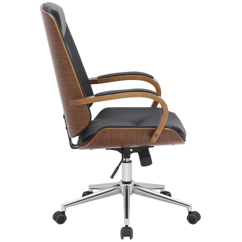 Chaise de bureau Yankton noyer/noir