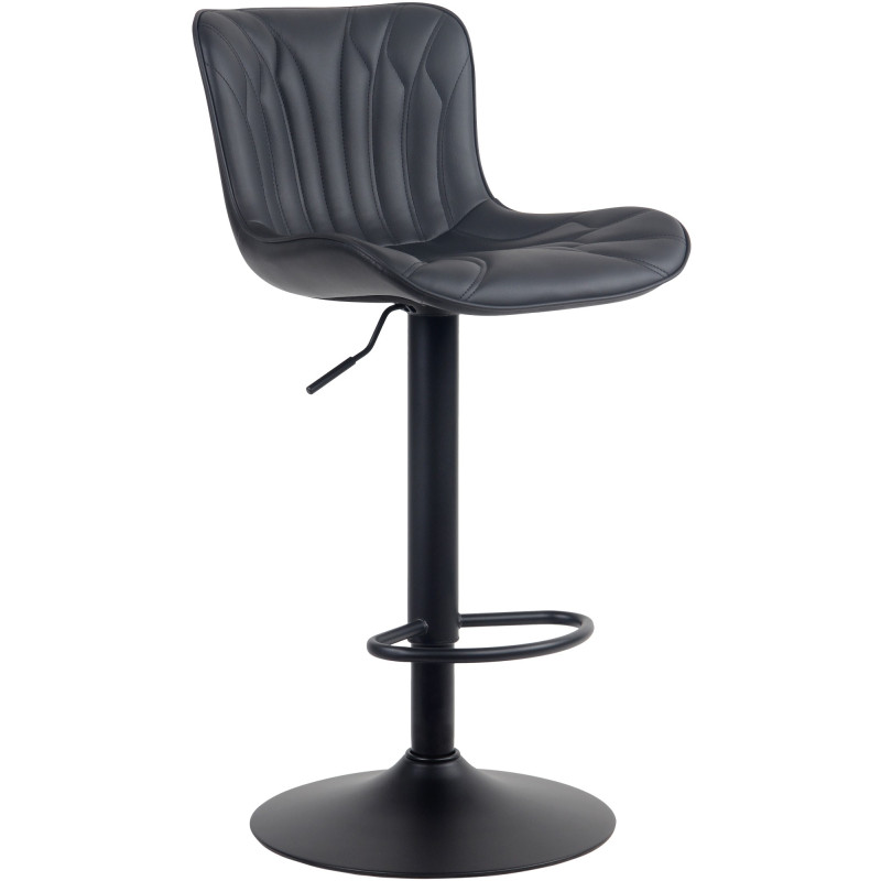 Tabouret de bar Linus, similicuir noir