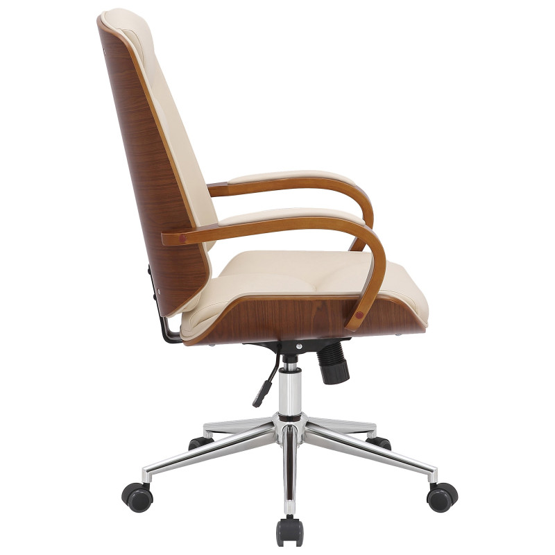 Chaise de bureau Yankton noix/crème
