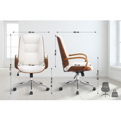 Chaise de bureau Yankton noyer/blanc