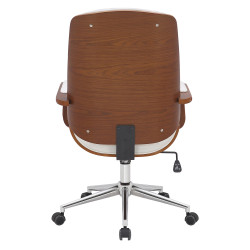 Chaise de bureau Yankton noyer/blanc