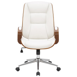 Chaise de bureau Yankton noyer/blanc