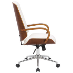 Chaise de bureau Yankton noyer/blanc