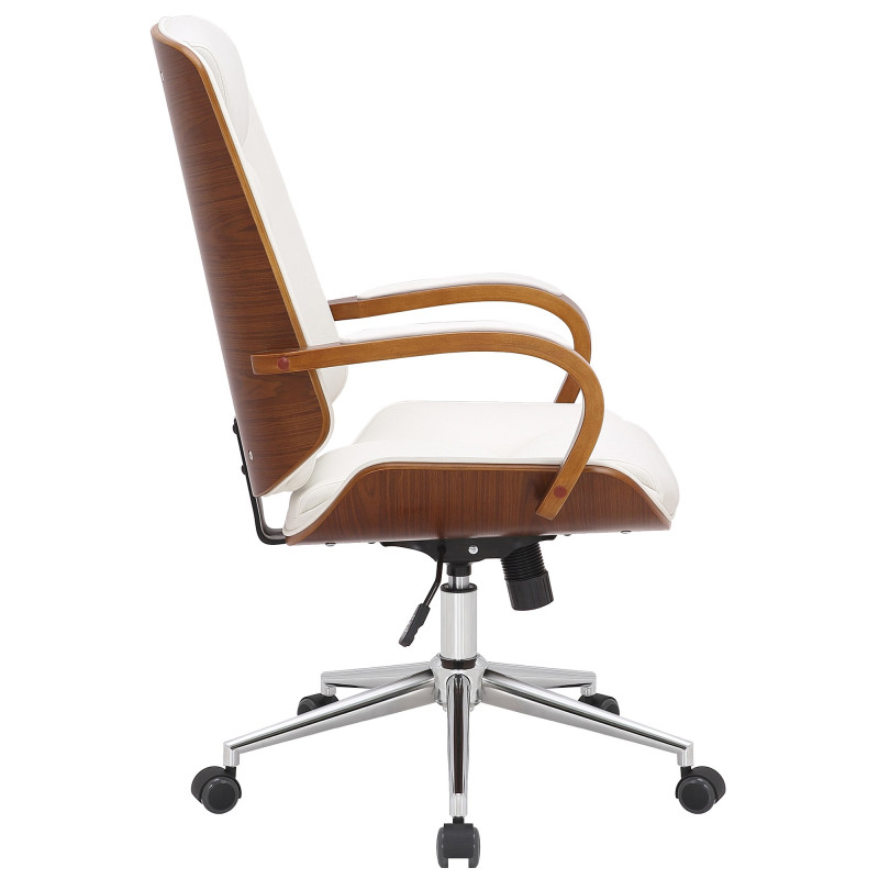 Chaise de bureau Yankton noyer/blanc