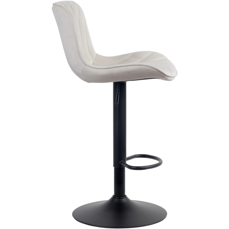 Tabouret de bar Linus en velours, crème