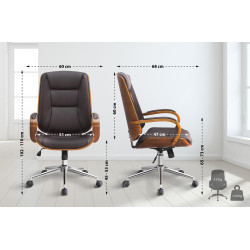 Chaise de bureau Yankton noyer/marron