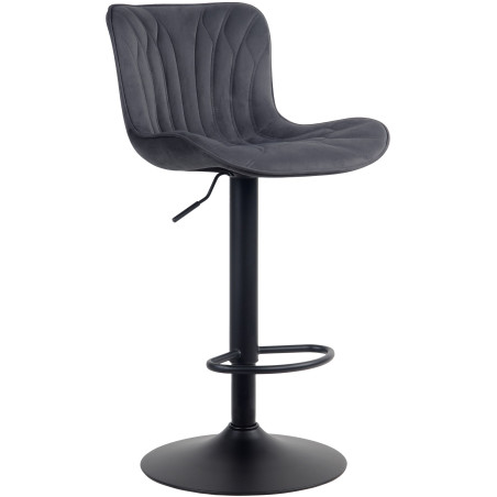 Tabouret de bar Linus en velours noir