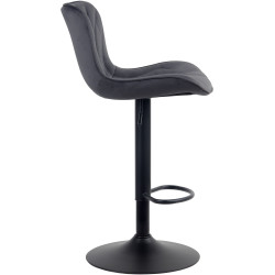 Tabouret de bar Linus en velours noir