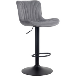 Tabouret de bar Linus, velours gris foncé