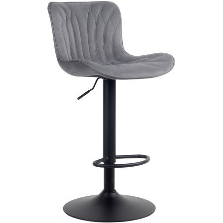 Tabouret de bar Linus, velours gris foncé