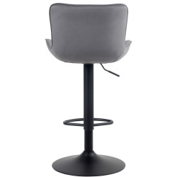 Tabouret de bar Linus, velours gris foncé