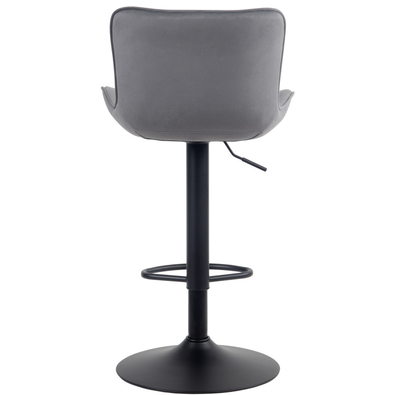 Tabouret de bar Linus, velours gris foncé