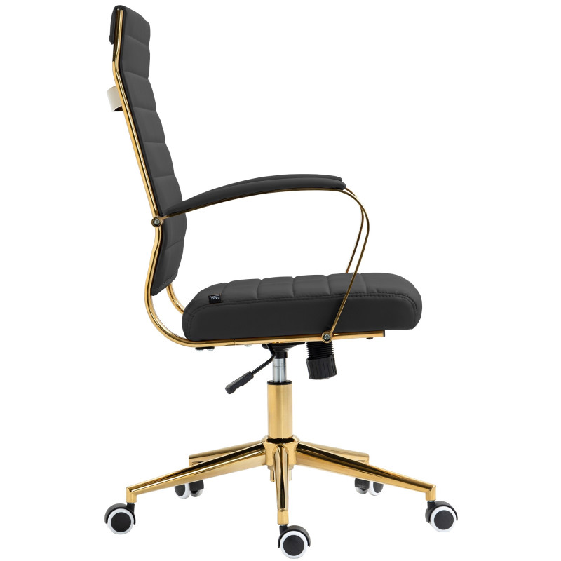 Chaise de bureau Havana en similicuir noir