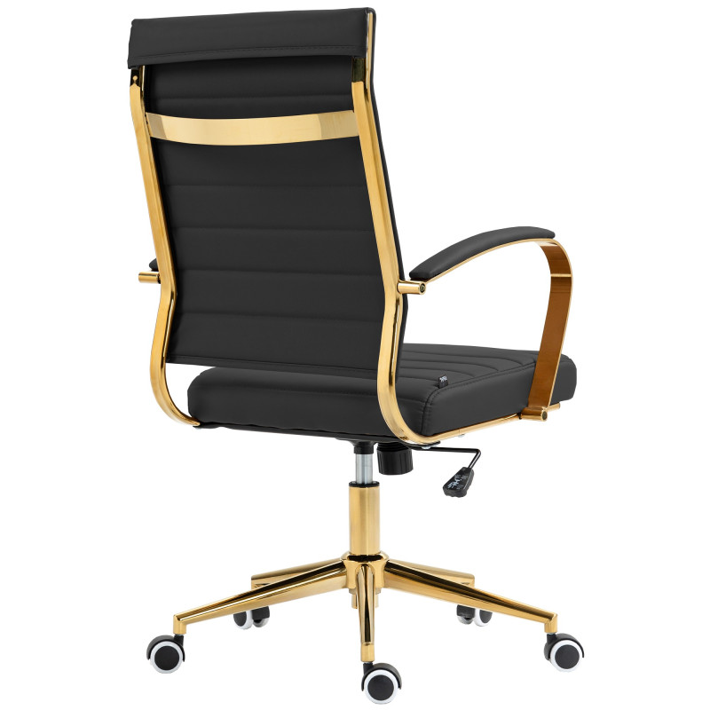 Chaise de bureau Havana en similicuir noir