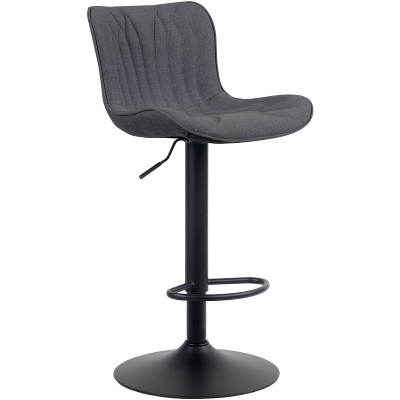 Tabouret de bar Linus, tissu noir