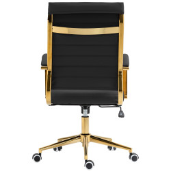 Chaise de bureau Havana en similicuir noir