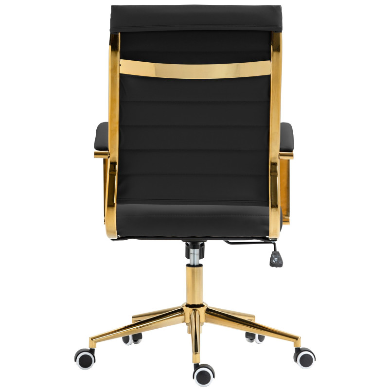 Chaise de bureau Havana en similicuir noir