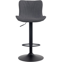 Tabouret de bar Linus, tissu noir