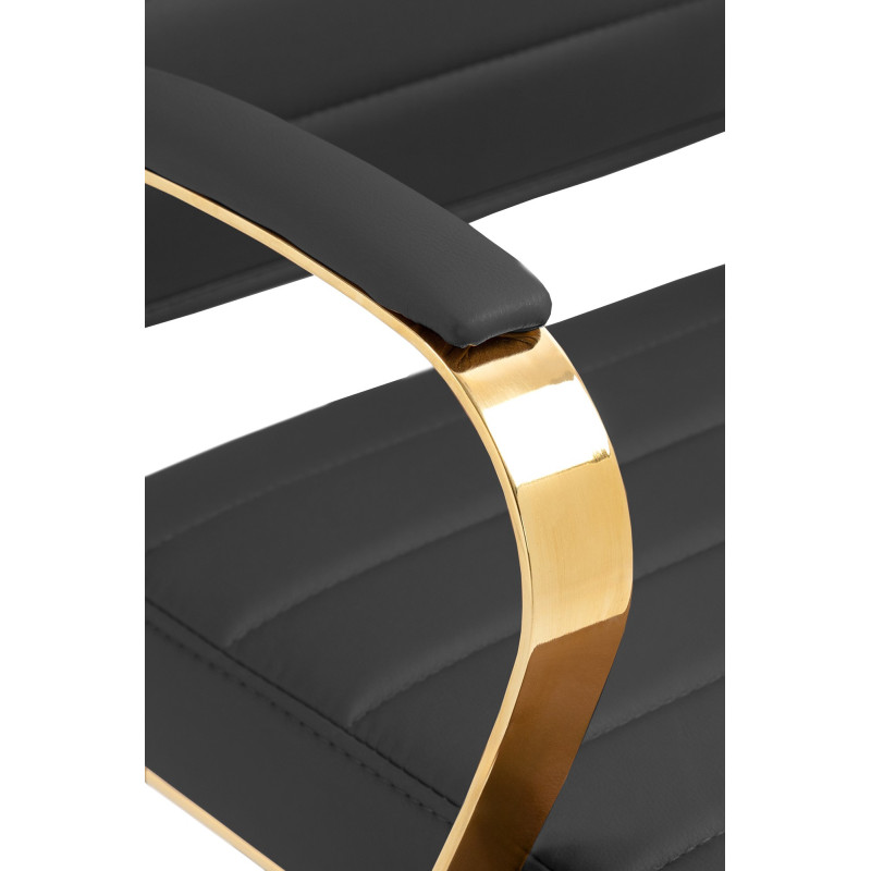 Chaise de bureau Havana en similicuir noir