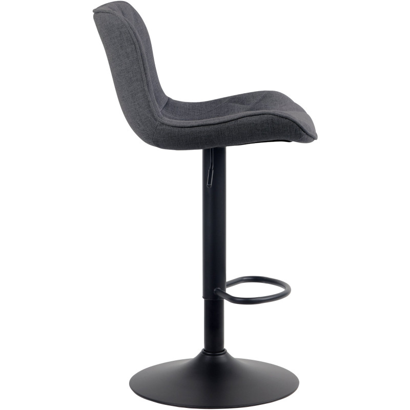 Tabouret de bar Linus, tissu noir