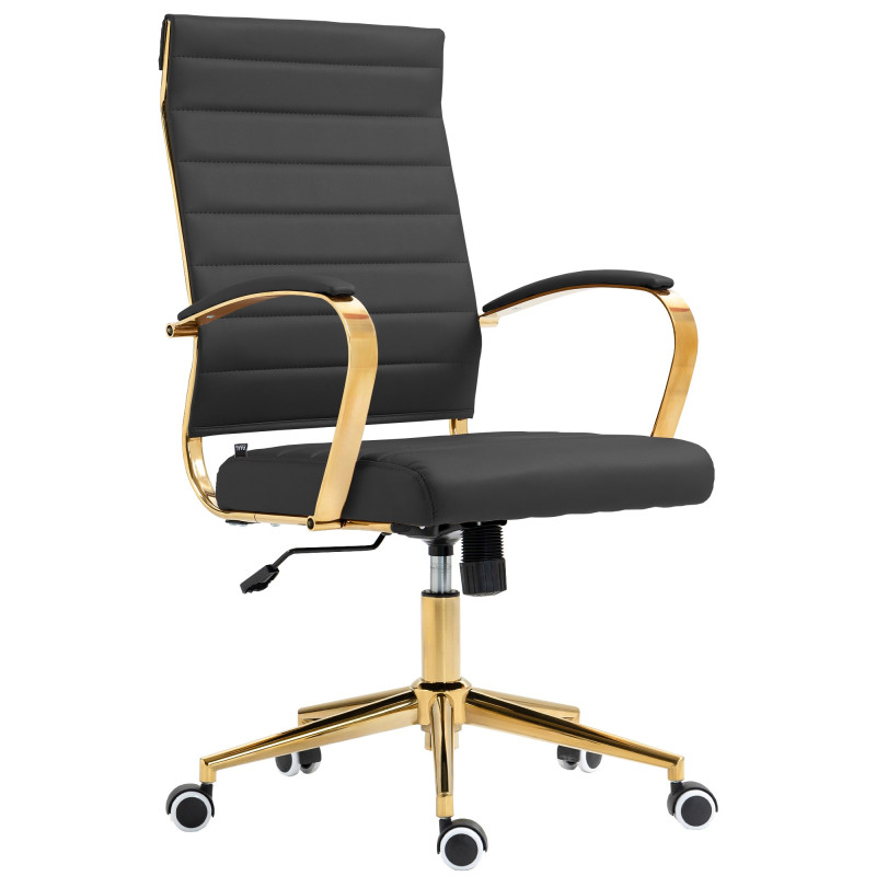 Chaise de bureau Havana en similicuir noir
