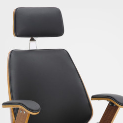 Chaise de bureau Chicago en similicuir noyer/noir