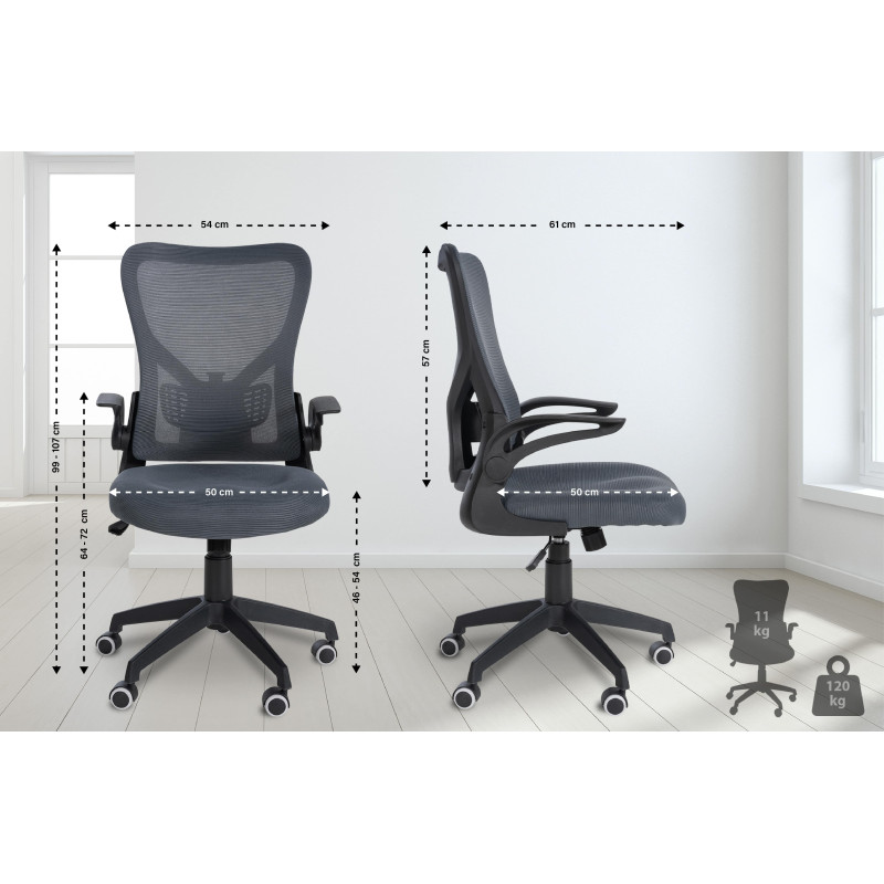 Chaise de bureau Hudson gris