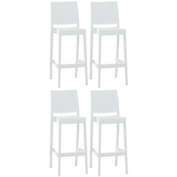 Lot de 4 tabourets de bar Maya blanc