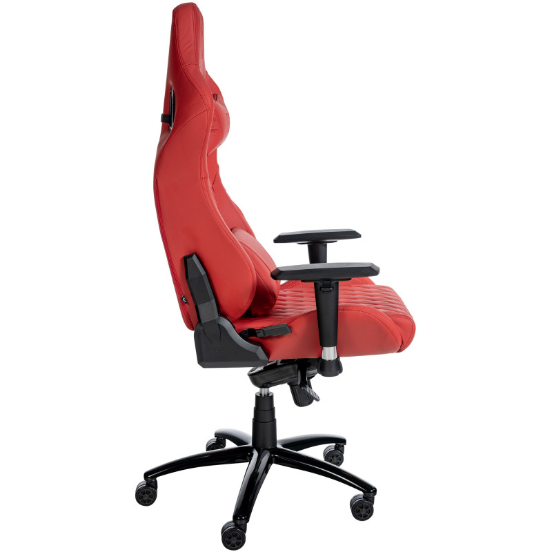 Chaise de bureau Keren en cuir véritable rouge
