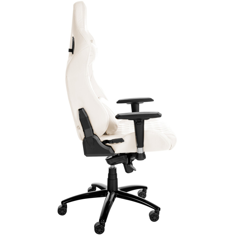Chaise de bureau Keren en cuir véritable blanc