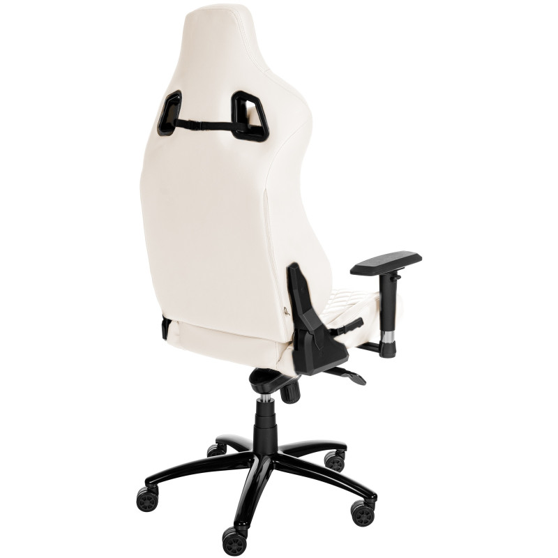 Chaise de bureau Keren en cuir véritable blanc