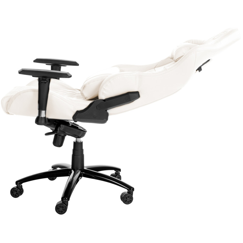 Chaise de bureau Keren en cuir véritable blanc