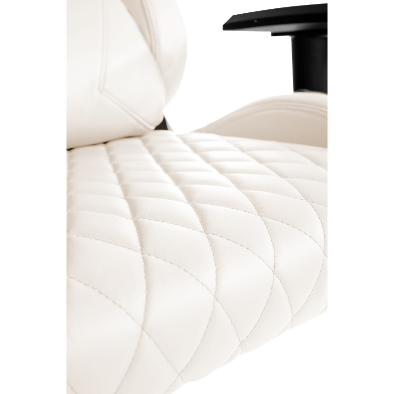 Chaise de bureau Keren en cuir véritable blanc