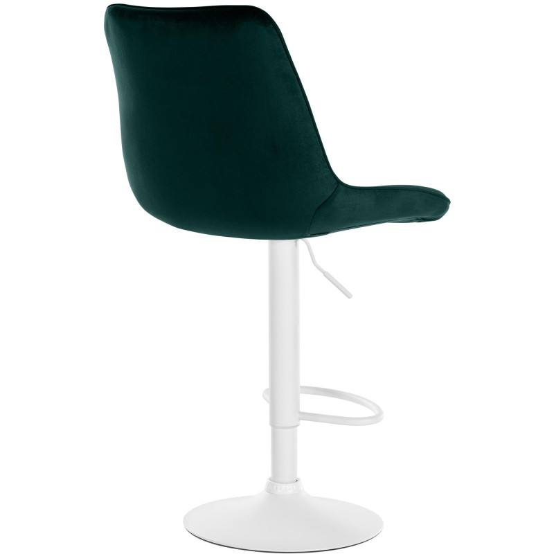 Tabouret de bar Toni velours blanc vert
