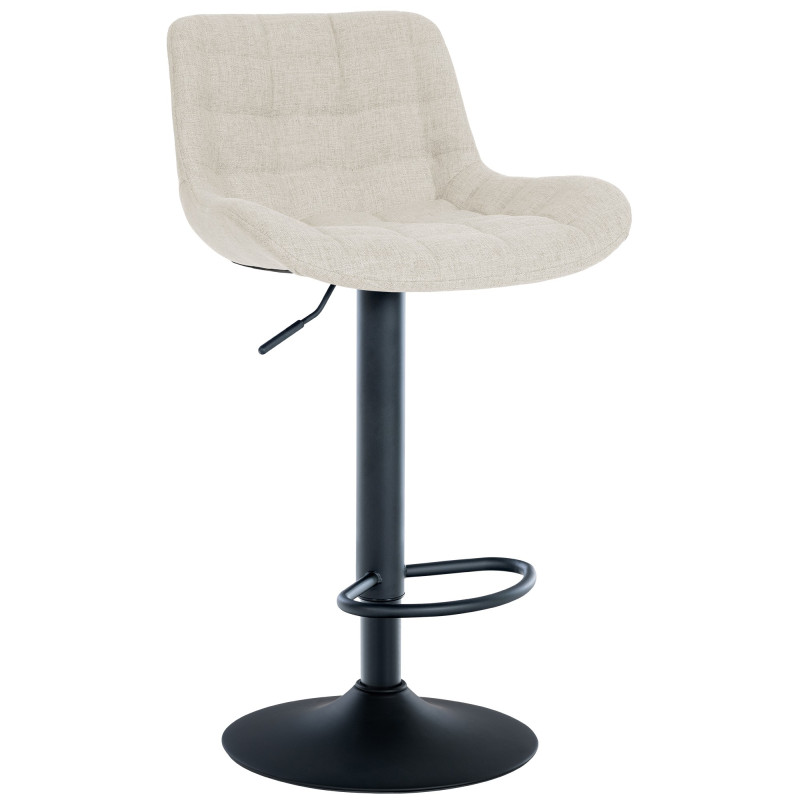 Tabouret de bar Tover, en tissu, couleur crème