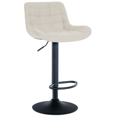 Tabouret de bar Tover, en tissu, couleur crème