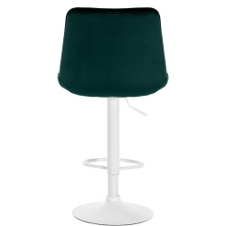 Tabouret de bar Toni velours blanc vert