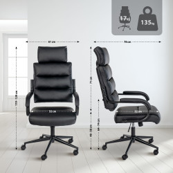 Chaise de bureau Campo noir/noir
