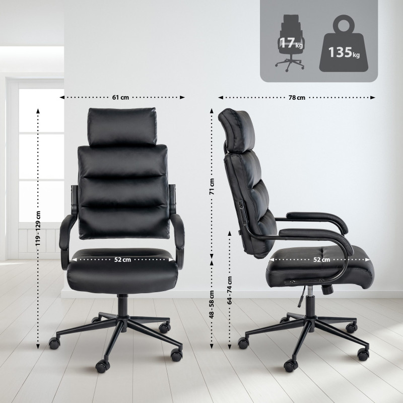 Chaise de bureau Campo noir/noir