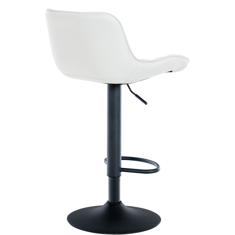 Tabouret de bar Minosa, similicuir, blanc