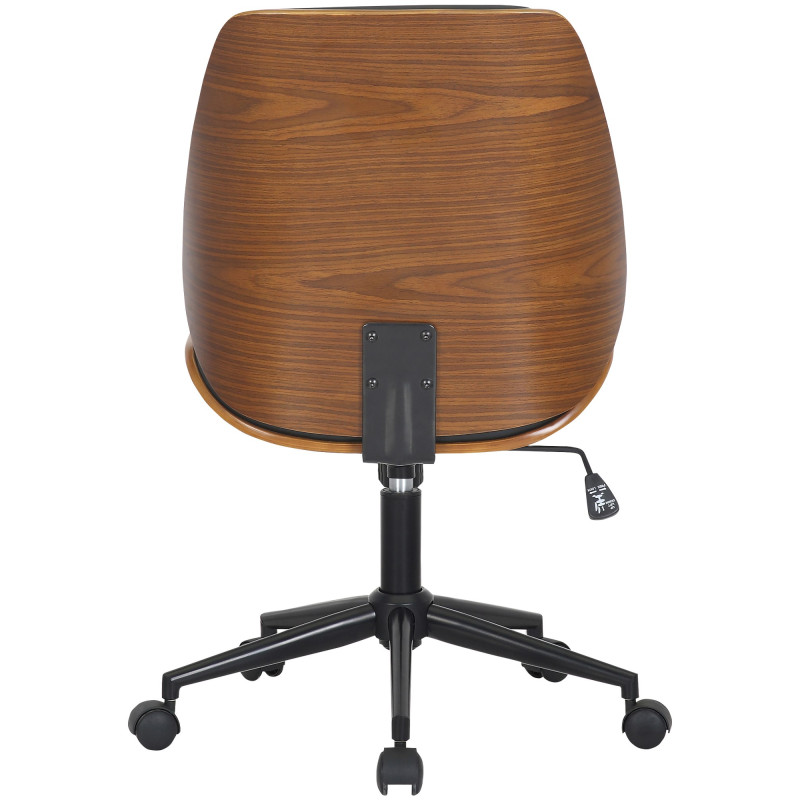 Chaise de bureau Mitch noire noyer/noir