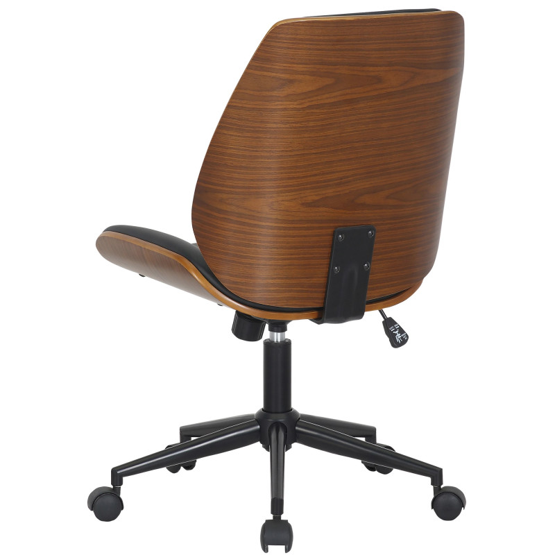 Chaise de bureau Mitch noire noyer/noir
