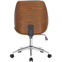Chaise de bureau Mitch chromée noyer/noir