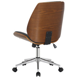 Chaise de bureau Mitch chromée noyer/noir