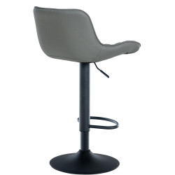 Tabouret de bar Minosa, similicuir, gris