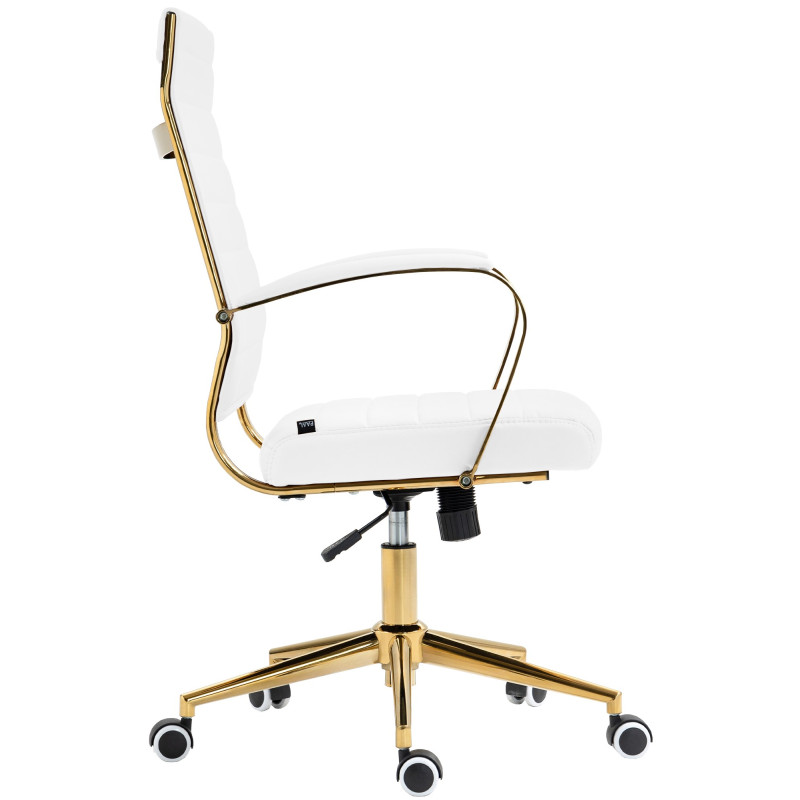 Chaise de bureau Havana en similicuir blanc