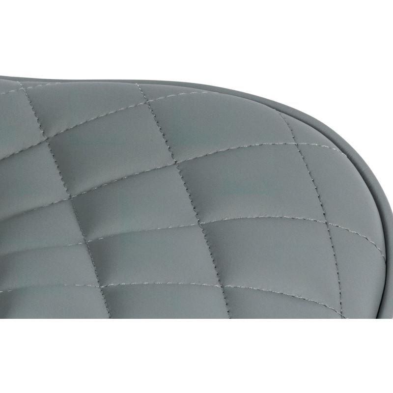 Taburete de bar Minosa, imitación de cuero, gris