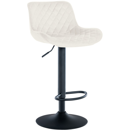 Tabouret de bar Minosa en velours, crème