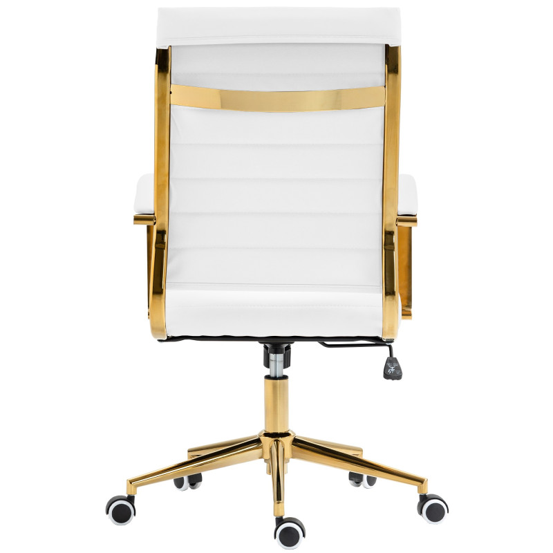 Chaise de bureau Havana en similicuir blanc