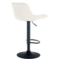 Tabouret de bar Minosa en velours, crème